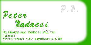 peter madacsi business card